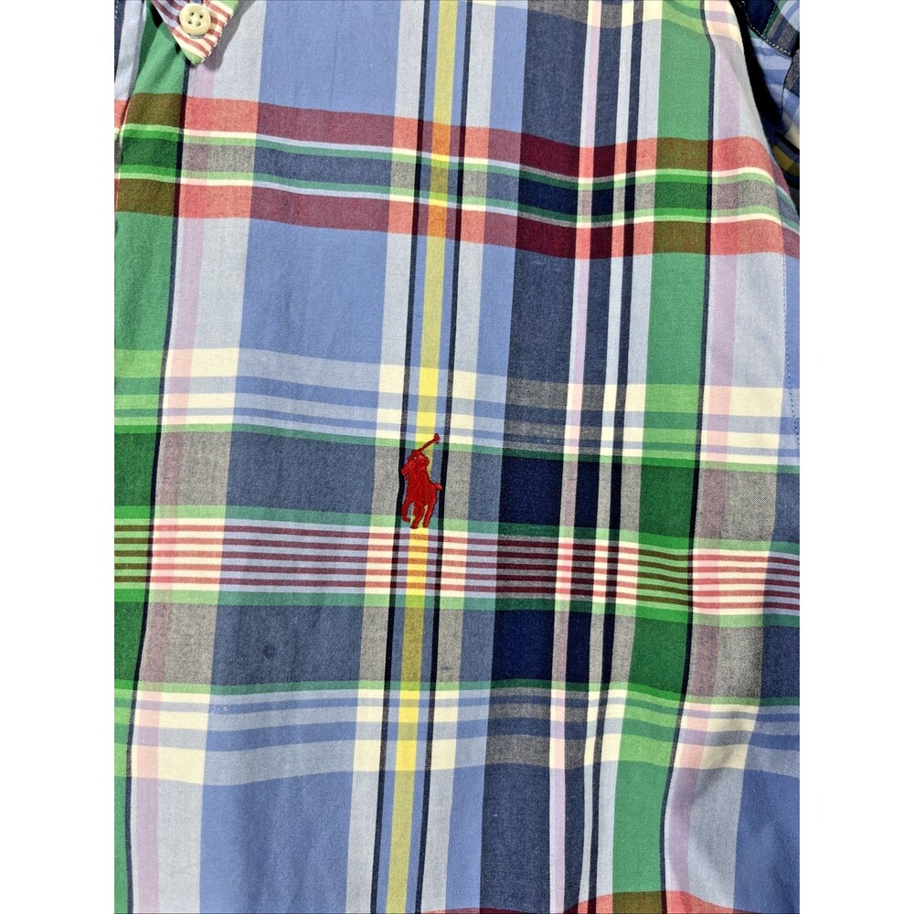Polo Ralph Lauren Men's Shirt L Multi Plaid Blue Classic Fit Button Up - Picture 4 of 9